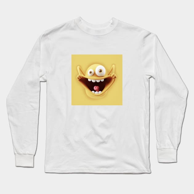 Yellow Grin Long Sleeve T-Shirt by So Red The Poppy